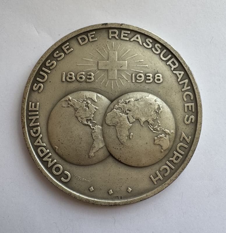 Vorderseite: Medaille Schweizer Rückversicherung, Silber, 70 mm