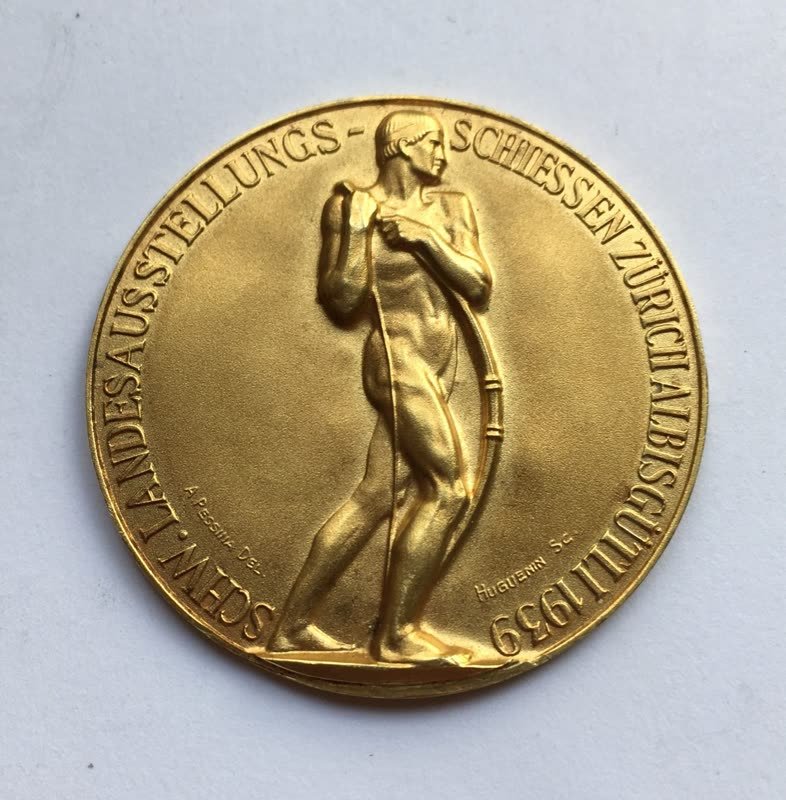 Rückseite: Schützenmedaille Gold, 27.09 g, Unikat — nicht im Richter-Katalog