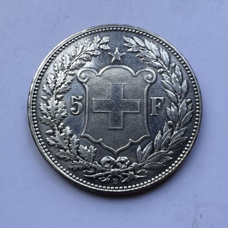 Rückseite: 5 Franken Silber