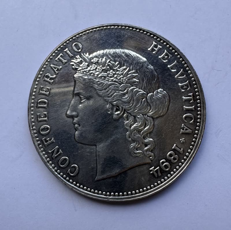 Vorderseite: 5 Franken Silber
